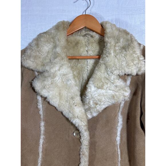 Vintage Wilsons Leather Jacket Large Tan Sherpa Lined Penny Lane Phoebe READ - Picture 4 of 12